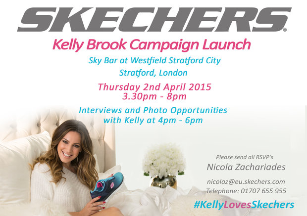 SKECHERS RELEASES BEHIND-THE-SCENES PREVIEW FROM KELLY BROOK’S FIRST GLOBAL FOOTWEAR CAMPAIGN  Skechers Memory Foam Campaign Premiers in the UK in April